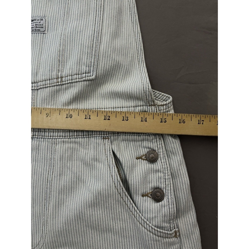 NWT Levi's Hickory Striped Denim Bib Shortalls Women's SZ Small Blue White Retro - Picture 4 of 10